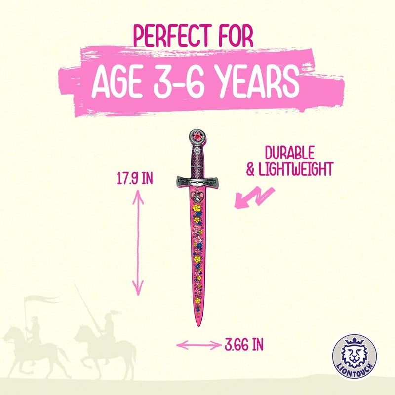 Liontouch - Unicorn Princess Sword for Girls - 3-6 Years | Medieval Style Toy for Pretend Play for Toddlers with Flowers & Gemstones | Safe & Durable Foam Accessory for Royal Dress Up & Costumes - Image 4